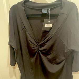 Brand New Plunge black blouse. Size 2X